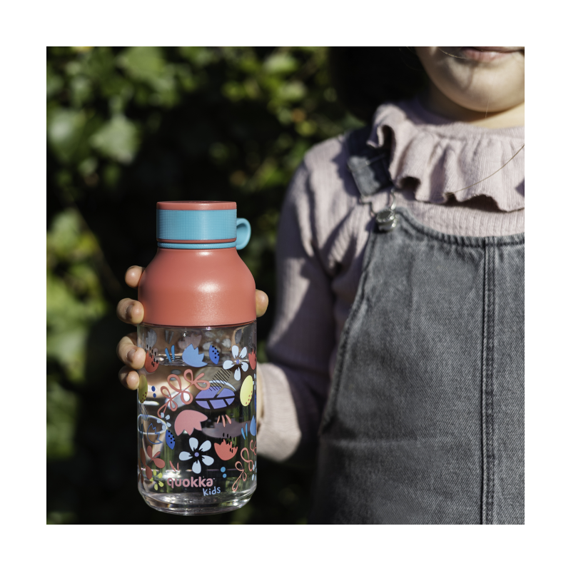 Dětská  láhev Ice, 430 ml, Quokka, květiny