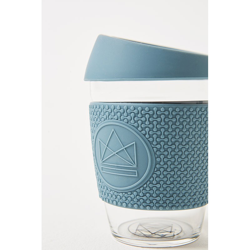 Skleněný hrnek na kávu 340 ml, Neon Kactus, modrý