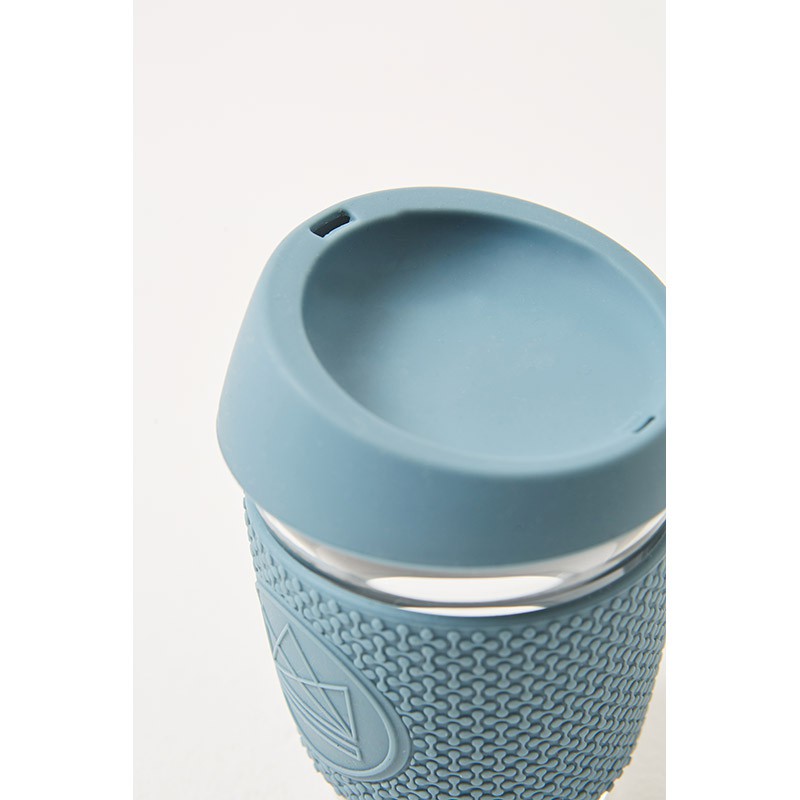 Skleněný hrnek na kávu 340 ml, Neon Kactus, modrý