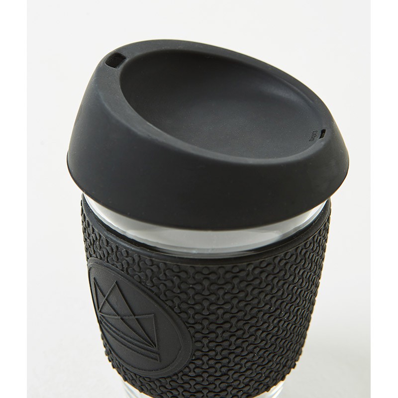 Skleněný hrnek na kávu 340 ml, Neon Kactus, černý