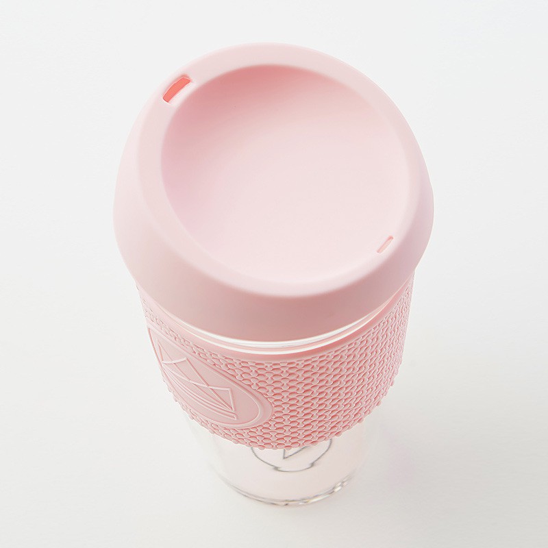 Skleněný hrnek na kávu 450 ml, Neon Kactus, růžový