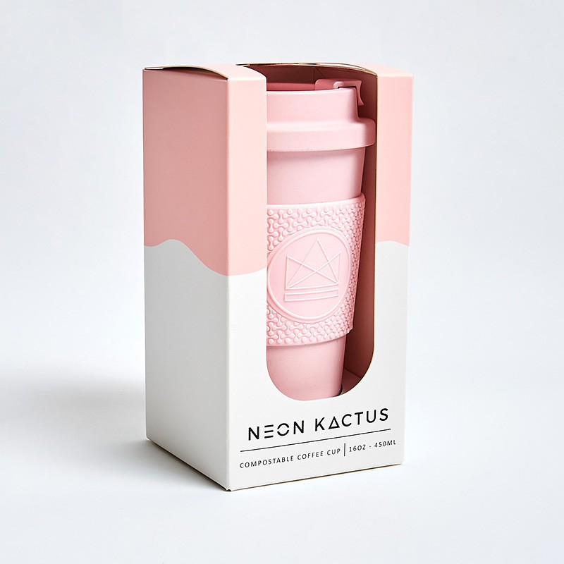 Ekologický termohrnek 450 ml, Neon Kactus, růžový