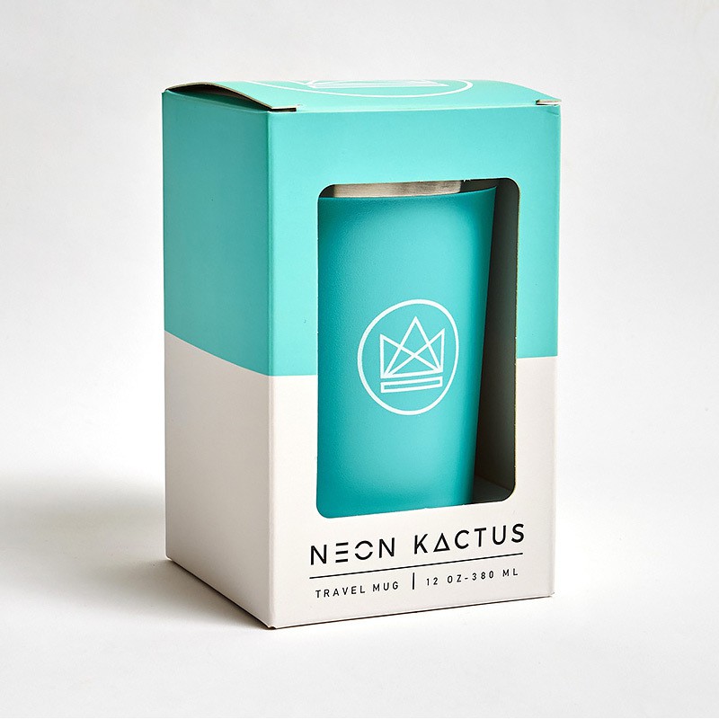 Designový termohrnek, 350 ml, Neon Kactus, tyrkysový
